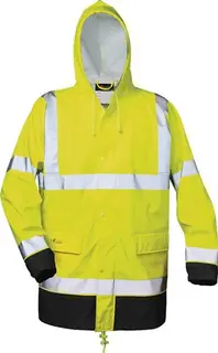 Warnschutz PU Regenjacke Manfred Gr.L ge lb/schwarz