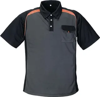 Herrenpoloshirt Gr.L dunkelgrau/schwarz/ orange TERRATREND