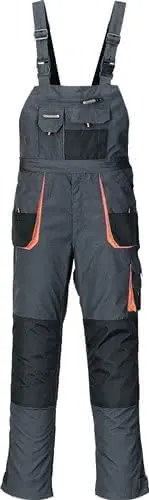 Herrenlatzhose Gr.48 dunkelgrau/schwarz/ orange TERRATREND