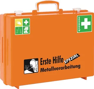 Erste Hilfe Koffer Beruf SPEZIAL Metallv erarbeitung B400xH300xT150ca.mm orange – Bild 2