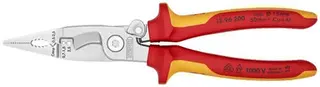 Elektroinstallationszange L.200mm VDE verchr.Mehrkomp.-Hüllen