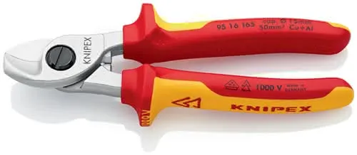 Kabelschere L.165mm Kopf verchr.VDE Mehrkomp.-Hüllen Form 1 KNIPEX