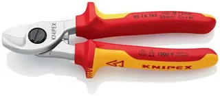 Kabelschere L.165mm Kopf verchr.VDE Mehrkomp.-Hüllen Form 1 KNIPEX