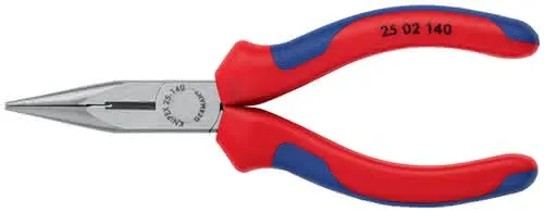 Flachrundzange L.140mm flach/rund ger.pol.Mehrkomp.-Hüllen KNIPEX