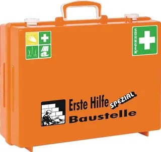 Erste Hilfe Koffer Beruf SPEZIAL Baustel le B400xH300xT150ca.mm orange