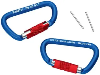 Materialkarabiner L.81mm m.Schraubverschluss blau besch.KNIPEX