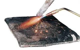 Flammschutzmatte Schweißunterlage m.Isol ation,feucht L300xB300xH30ca.mm Jutec