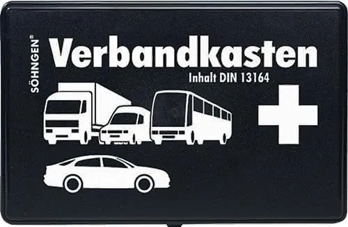 KFZ Verbandkasten B260xH160xT80ca.mm sch warz SÖHNGEN