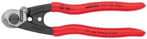 Drahtseilschere L.190mm pol.Ku.-Überzug KNIPEX