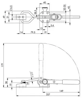 Verschlussspanner Nr.6847SU Gr.3 horiz.Sicherheitsverriegelung AMF – Bild 2
