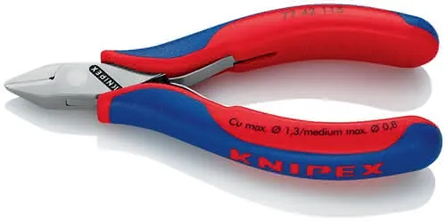 Elektronikseitenschneider L.115mm Form 4 Facette nein 2K-Hülle spiegelpol.KNIPEX