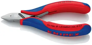 Elektronikseitenschneider L.115mm Form 4 Facette nein 2K-Hülle spiegelpol.KNIPEX
