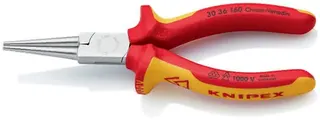 Langbeckzange Gesamt-L.160mm Form 3 Kopf verchr.lang,rd.VDE Mehrkomp.-Hüllen