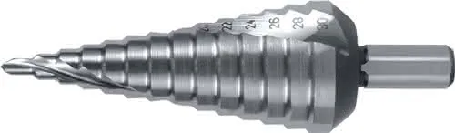 Stufenbohrer Bohrber.4-30mm HSS Spiralnut Z.2 Stufen 14 RUKO