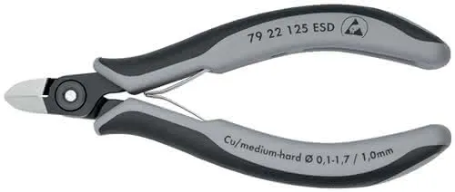 Präzisionselektronikseitenschneider L.125mm Form 2 Facette nein pol.ESD
