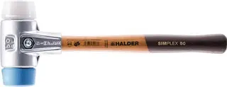 Schonhammer SIMPLEX L.405mm Kopf-D.60mm HO Superplast.weiß/TPE-soft blau HALDER