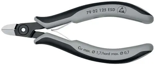Präzisionselektronikseitenschneider L.125mm Form 0 Facette ja,sehr kl. ESD