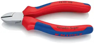 Seitenschneider L.125mm Kopf verchr.m.Mehrkomp.-Hüllen KNIPEX