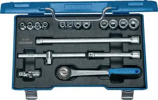 Steckschlüsselsatz 30 GMU-3 17-tlg.3/8 Zoll SW 6-19mm Z.72 6KT GEDORE