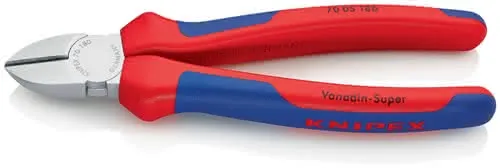 Seitenschneider L.180mm Kopf verchr.m.Mehrkomp.-Hüllen KNIPEX