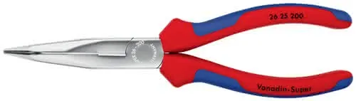 Flachrundzange L.200mm verchr.40Grad gew.Mehrkomp.-Hülle KNIPEX
