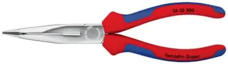 Flachrundzange L.200mm verchr.40Grad gew.Mehrkomp.-Hülle KNIPEX