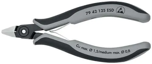 Präzisionselektronikseitenschneider L.125mm Form 4 Facette nein pol.ESD