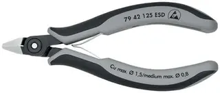 Präzisionselektronikseitenschneider L.125mm Form 4 Facette nein pol.ESD