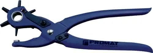 Revolverlochzange Gesamt-L.240mm 2/2,5/3/3,5/4 u.5mm blau pulv.PROMAT