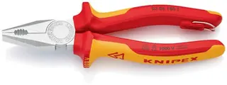 Kombizange L.180mm Mehrkomp.-Hüllen verchr.VDE m.Öse KNIPEX