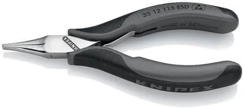 Elektronikgreifzange Gesamt-L.115mm ESD flachbreite Backen spiegelpol.Form 1