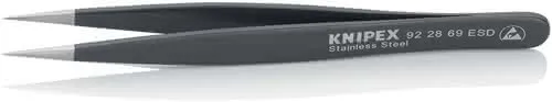 Präzisionspinzette L.130mm ger.kräftig rostfrei,antimagn.,elektr.ableitend