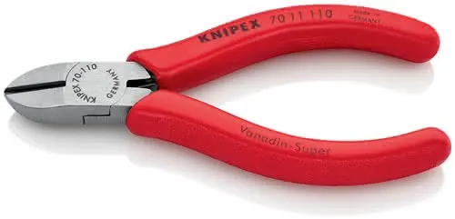 Seitenschneider L.110mm Kopf pol.Ku.-Überzug max.1,2mm KNIPEX