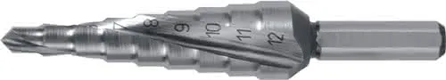 Stufenbohrer Bohrber.4-12mm HSS Spiralnut Z.2 Stufen 9 RUKO