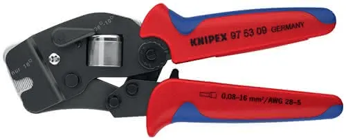 Crimpzange L.190mm 0,08-10,0+16 (AWG 28-5 ) mm² brün.2K-Hülle KNIPEX