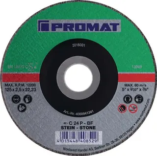 Trennscheibe D125x2,5mm gekr.STE Bohr.22,23mm PROMAT