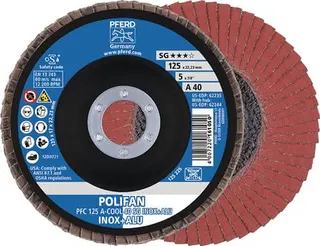 Fächerscheibe POLIFAN A-COOL SG INOX+ALU D.125mm K.A-80 kon.INOX/Aluminium NK