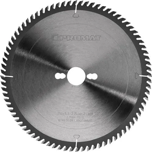 Präzisionskreissägeblatt AD 250mm Z.80 WZ Bohrung 30mm Schnitt-B.3,2mm HM