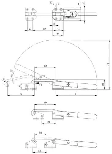 Verschlussspanner Nr.6847 Gr.1 horiz.AMF AMF