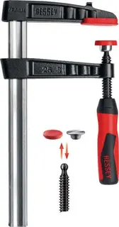 Tempergussschraubzwinge TG-2K Spann-W.600mm A.175mm 2K-Griff 32x10mm