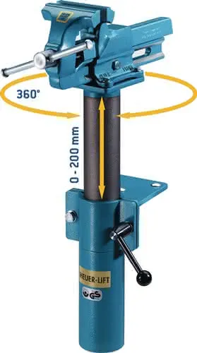 Höhenverstellgerät HEUER Lift f.Backen-B.160/180mm um 360Grad