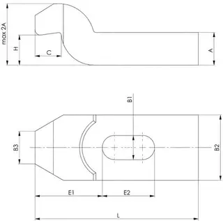 Spanneisen DIN 6316 f.T-Nut 12+14+16mm L.125mm AMF