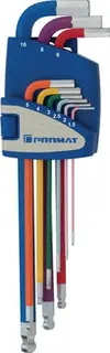 Winkelschraubendrehersatz Imbus 9-tlg.Ku.-Halter SW 1,5-10mm lang,
