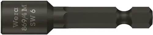 Steckschlüsseleinsatz 869/4M m.6-KT.-Antr.SW 6mm L.50mm m.Magnet WERA