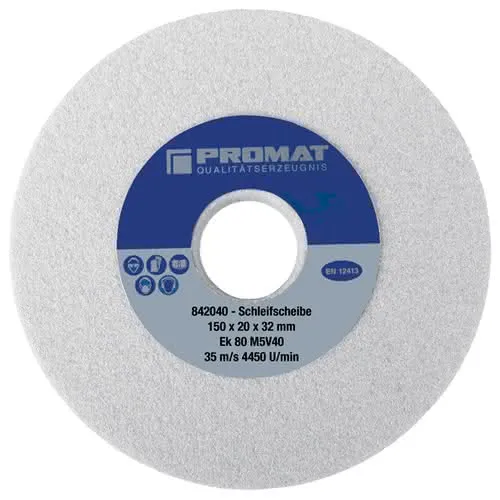 Schleifbockscheibe Ø200xB32x51mm 80 Form A m.Aussparung 110x16mm AlOxid PROMAT