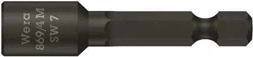 Steckschlüsseleinsatz 869/4M m.6-KT.-Antr.SW 7mm L.50mm m.Magnet WERA