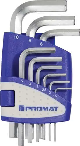 Winkelschraubendrehersatz Imbus 9-tlg.Ku.-Halter SW 1,5-10mm kurz PROMAT