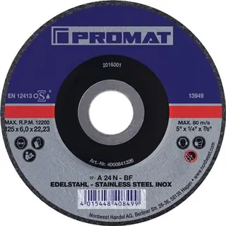 Schruppscheibe D115xS6mm gekr.INOX Bohr.22,23mm PROMAT