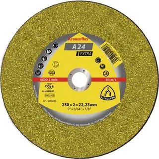 Trennscheibe A 24 Extra D125x2,5mm gekr.STA Bohr.22,23mm KLINGSPOR