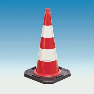 Leitkegel TL H.750mm BAST geprüft,2 Streifen G. 5,80 kg,45x45 cm